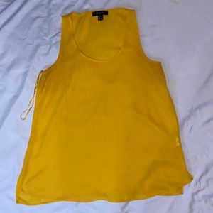 Mustard colored classy sleeveless blouse